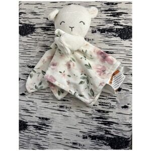 Modern Moments Gerber White Sheep‎ Lovey Security Baby Blanket Pink Floral Plush